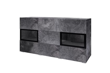 Komoda so zásuvkami Baros 26 - 132 cm - tmavý beton / schiefer