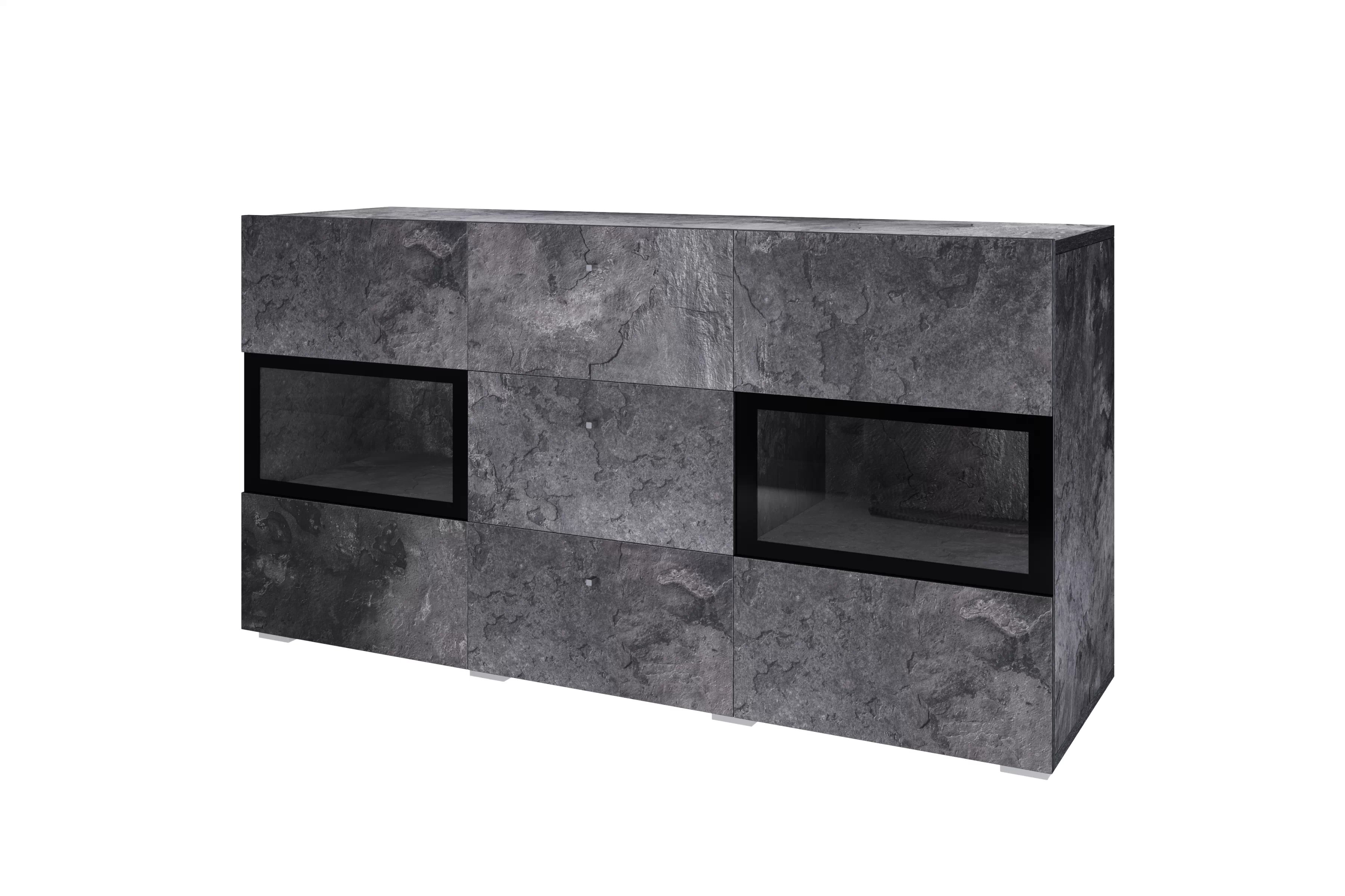 Komoda Baros se zásuvkami 132 cm - tmavý beton / schiefer Komoda se zásuvkami Baros 26 - 132 cm - tmavý beton / schiefer