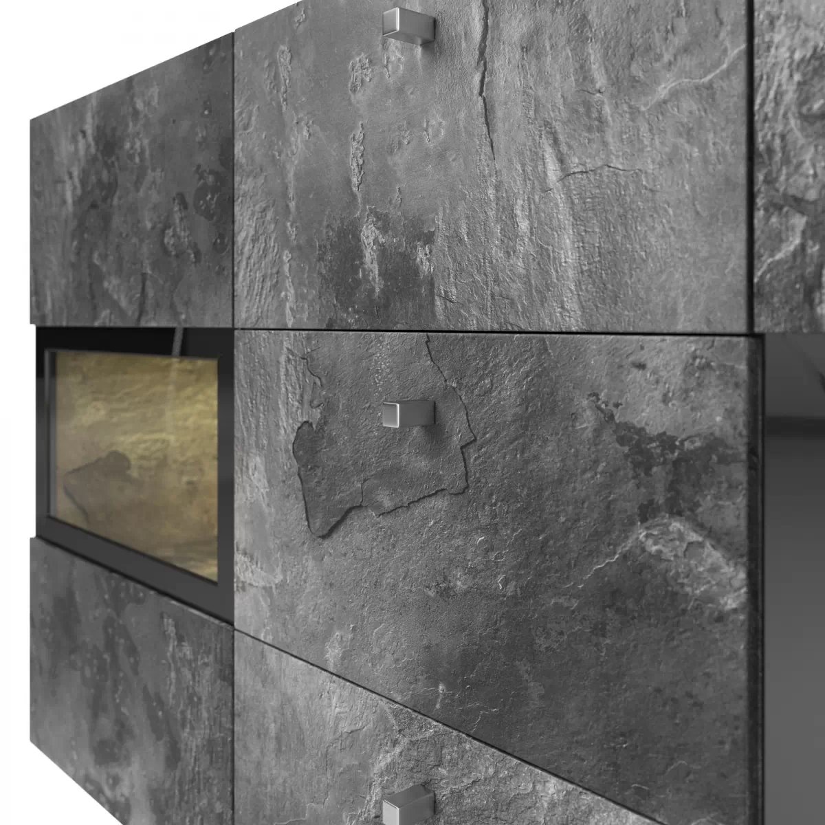 Komoda Baros se zásuvkami 132 cm - tmavý beton / schiefer Komoda se zásuvkami Baros 26 - 132 cm - tmavý beton / schiefer