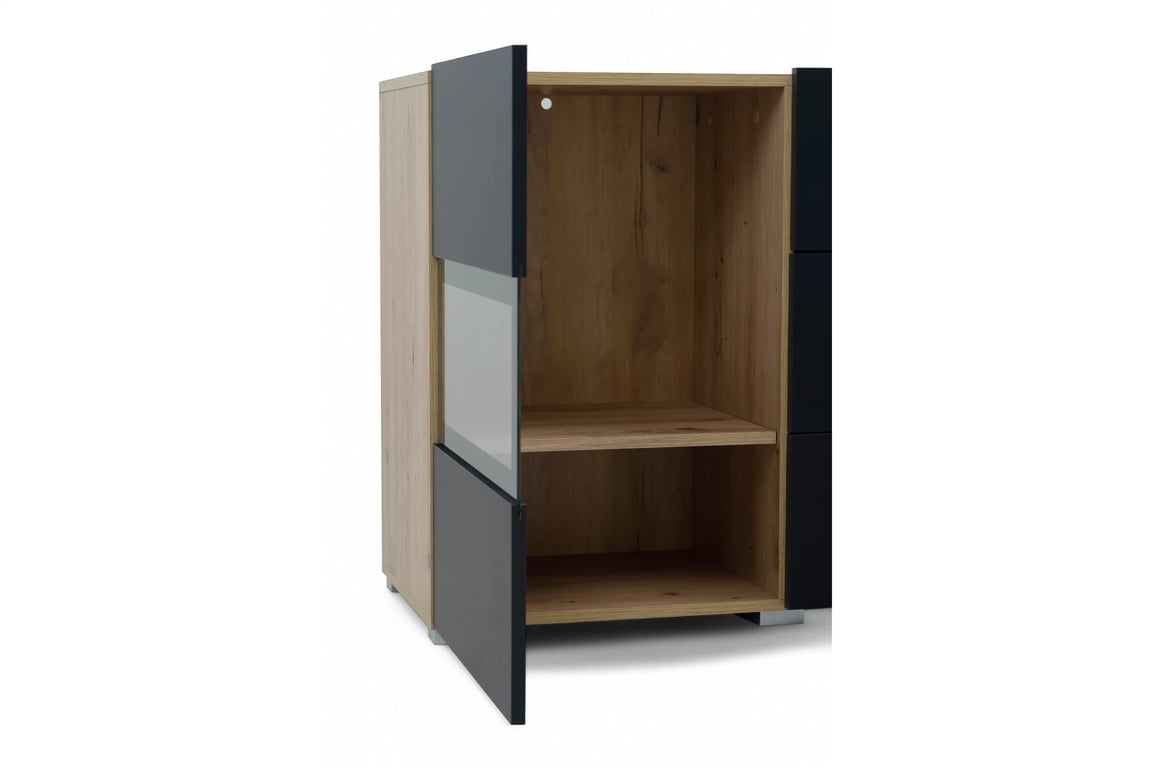 Komoda Baros 132 cm se zásuvkami - dub artisan / černý mat Komoda se zásuvkami Baros 26 - 132 cm - dub artisan / černá mat