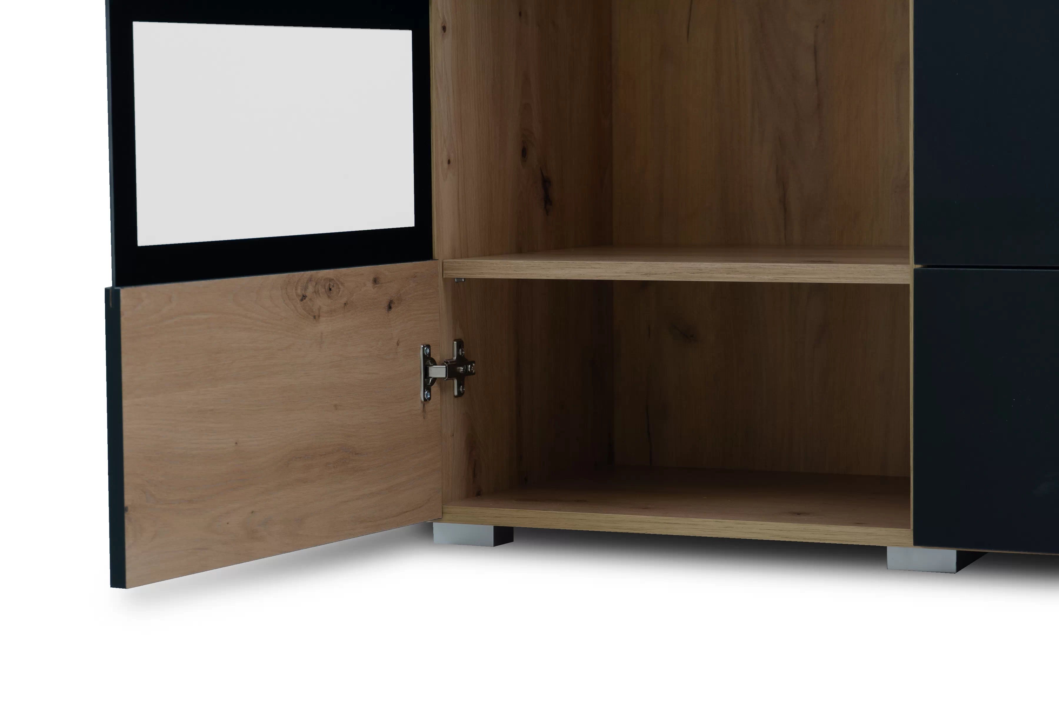 Komoda Baros 132 cm se zásuvkami - dub artisan / černý mat Komoda se zásuvkami Baros 26 - 132 cm - dub artisan / černá mat