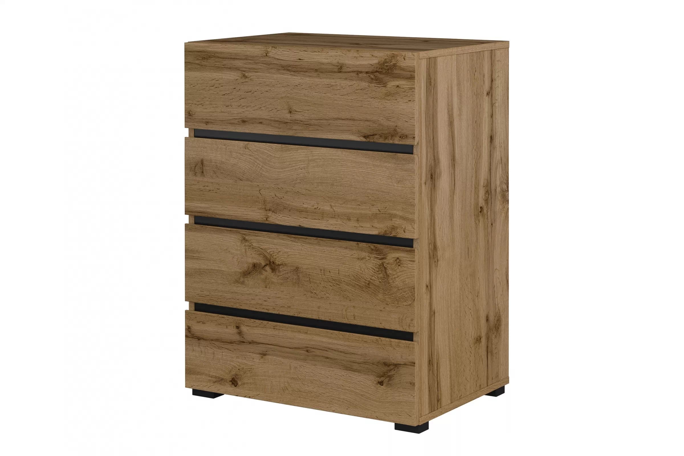 Komoda Cross 60 cm se zásuvkami - dub wotan / černá Komoda se zásuvkami Gramon 60 cm - dub wotan / černá