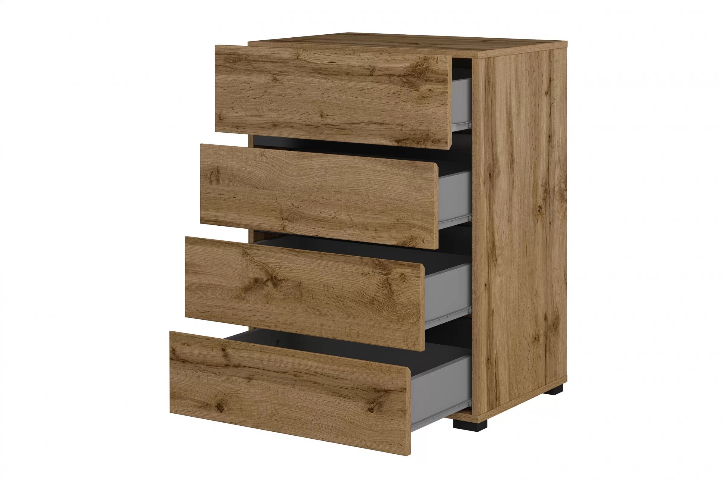 Komoda Cross 60 cm se zásuvkami - dub wotan / černá Komoda se zásuvkami Gramon 60 cm - dub wotan / černá