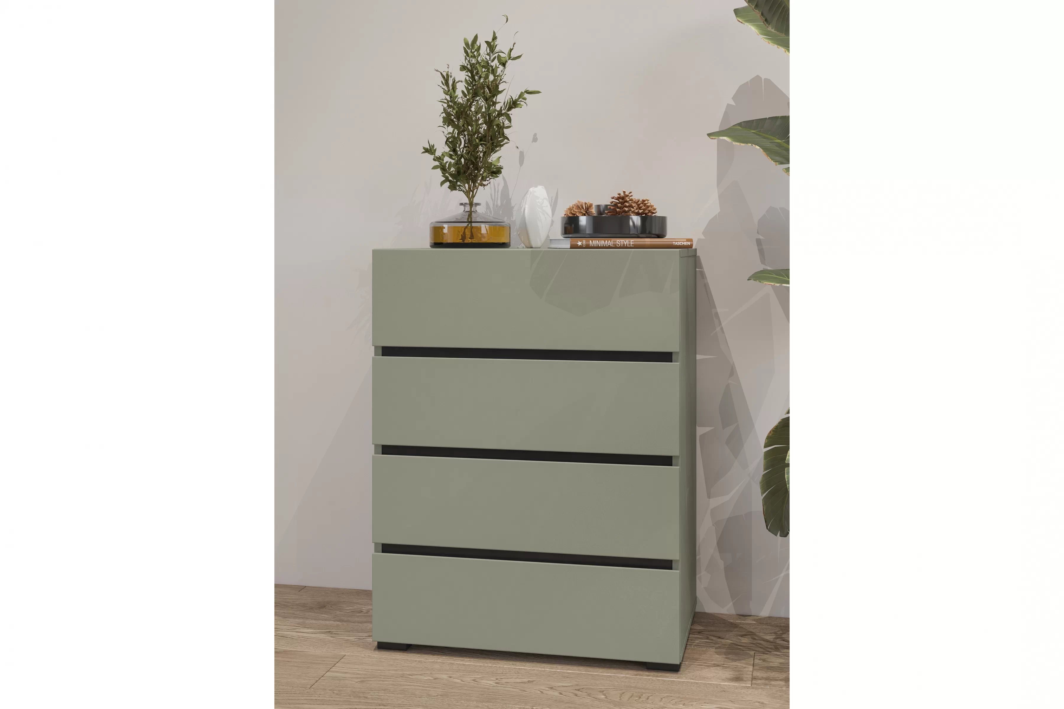 Komoda Cross 60 cm se zásuvkami - zelená / černá Komoda se zásuvkami Gramon 60 cm - zelená / černá