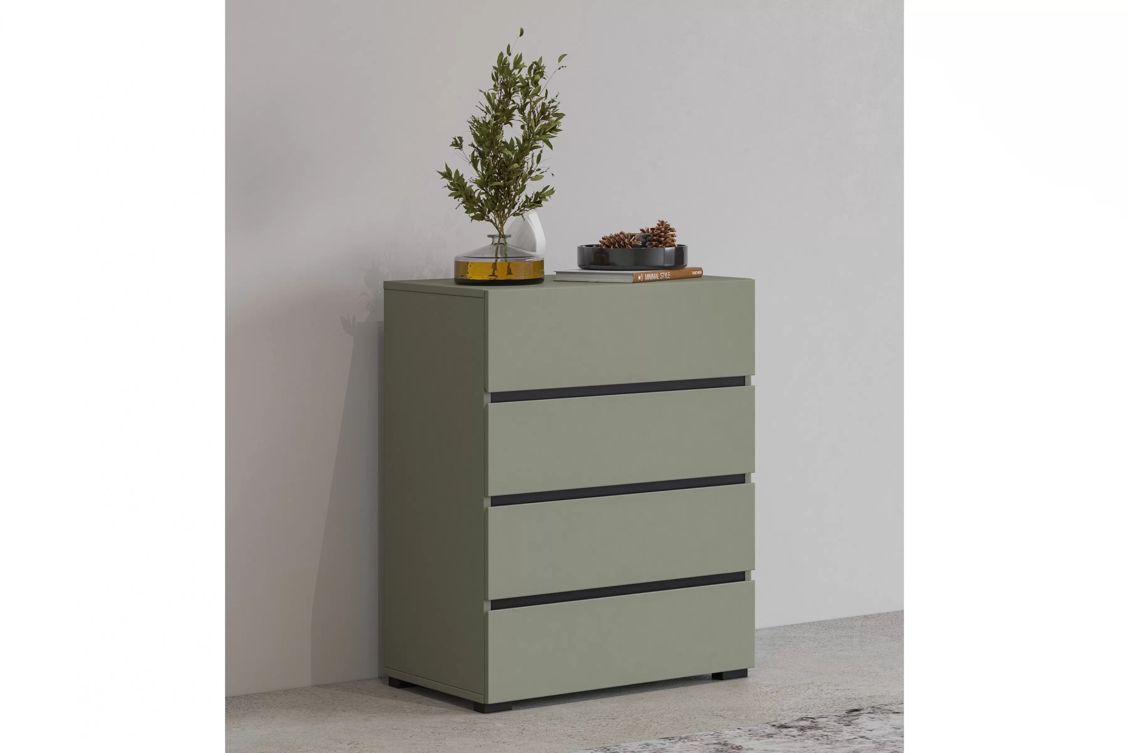 Komoda Cross 60 cm se zásuvkami - zelená / černá Komoda se zásuvkami Gramon 60 cm - zelená / černá