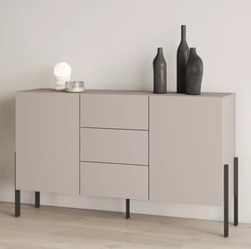 Komoda Jukon 154 cm se zásuvkami - kašmír / černé nohy Komoda se zásuvkami Jukon 154 cm - kašmír / černé nožičky