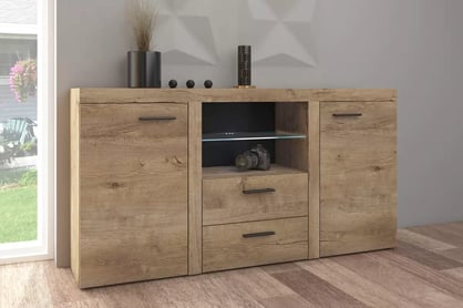 Komoda Luiza 2F 2S - dub lefkas - 157 cm Komoda so zásuvkami Luiza 2F2S - 157 cm - Dub Lefkas