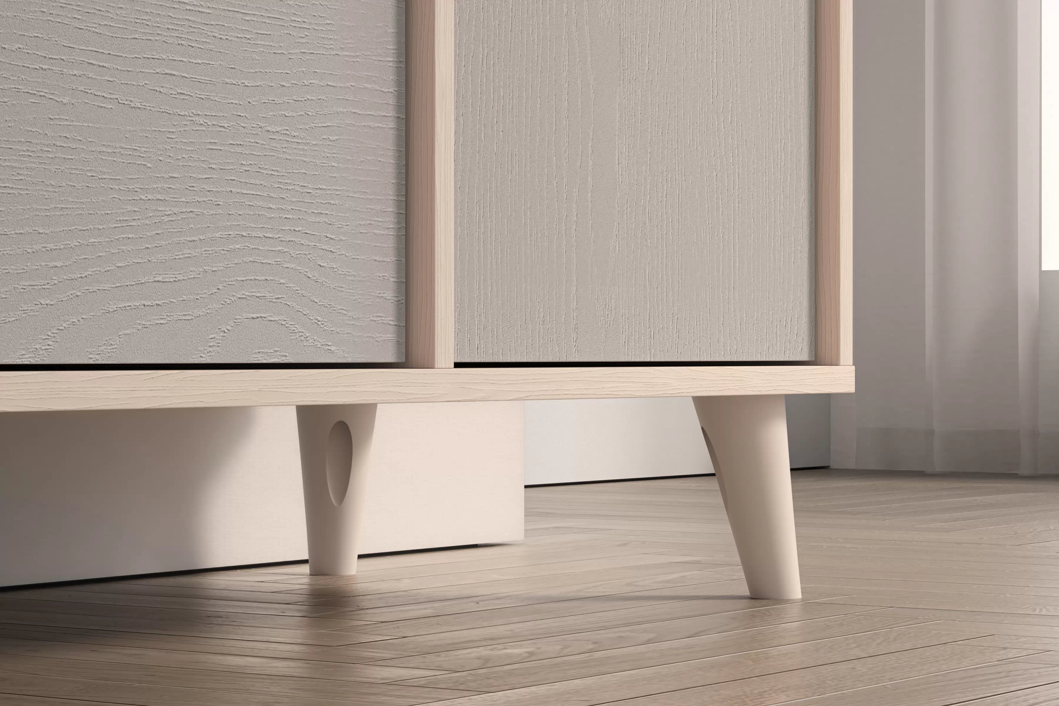 Komoda do detskej izby Marla 120 cm - púštny piesok / sivá Komoda so zásuvkami Marla 120 cm - piasek pustyni / šedý pallad