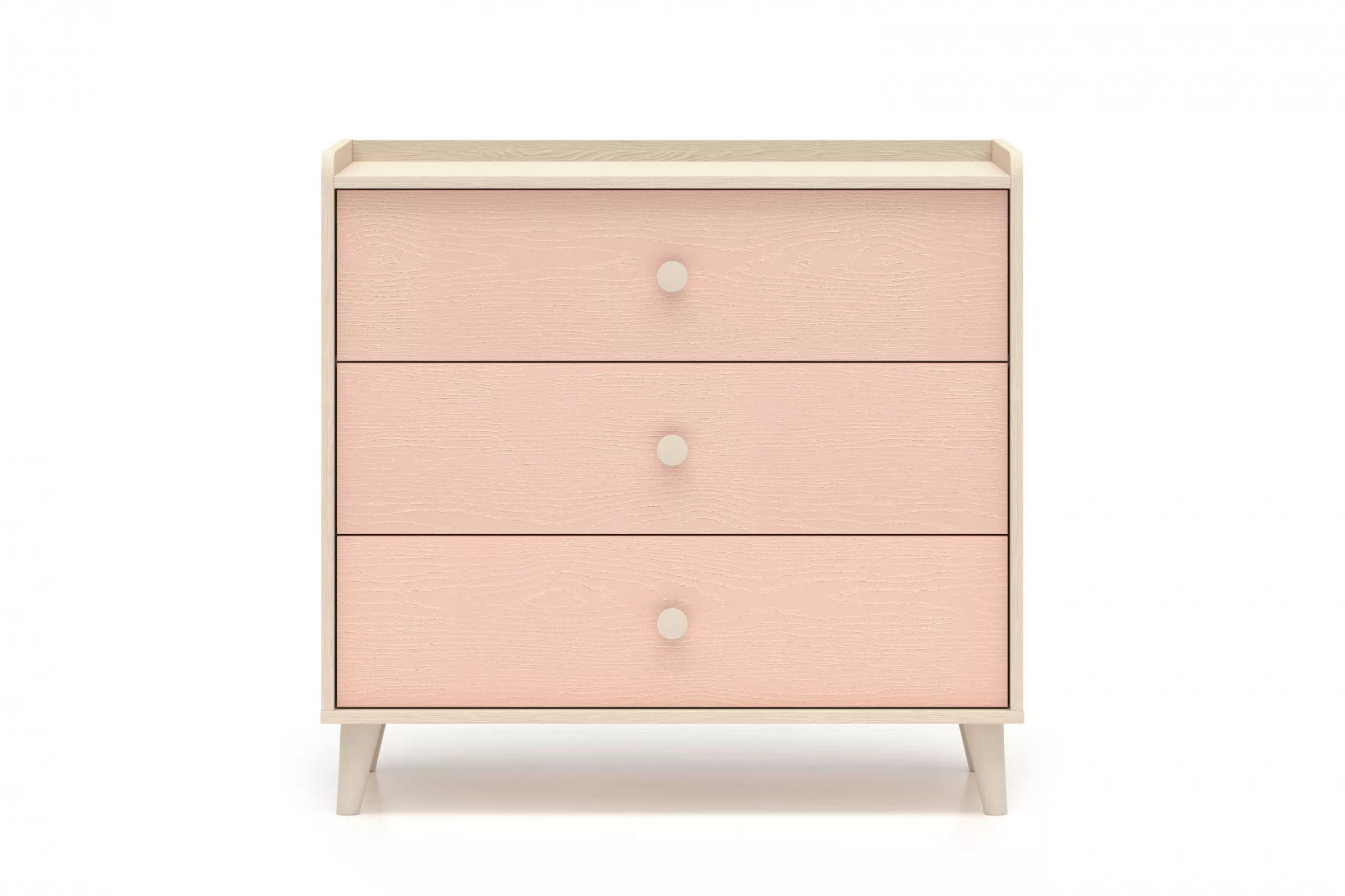 Komoda do detskej izbe Marla 90 cm - púštny piesok / ružová Komoda so zásuvkami Marla 90 cm - piasek pustyni / millenial pink