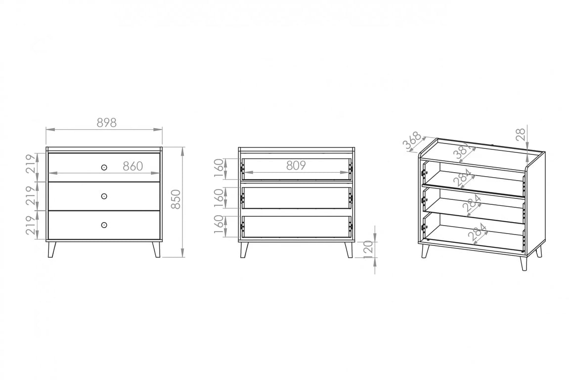 Comodă cu sertare Marla 90 cm - nisip deșert / palladium gri Comoda cu sertare Marla 90 cm - piasek pustyni / gri pallad