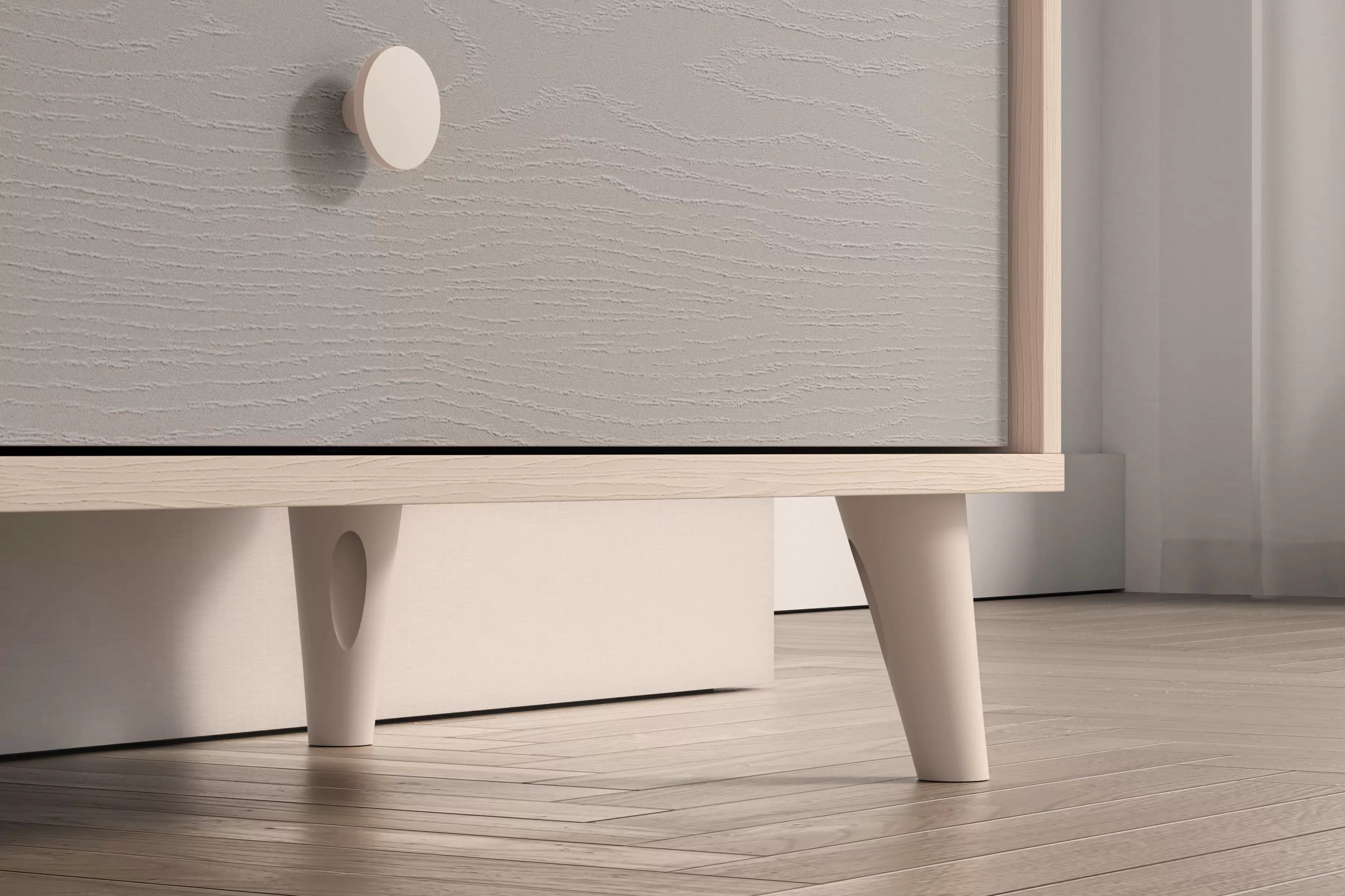 Komoda do detskej izby Marla 90 cm - púštny piesok / sivá Komoda so zásuvkami Marla 90 cm - piasek pustyni / šedý pallad