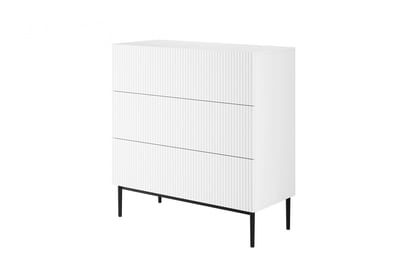 Komoda so zásuvkami Nicole 100 cm - Biela / čierny nozki - Limitovaná ponuka