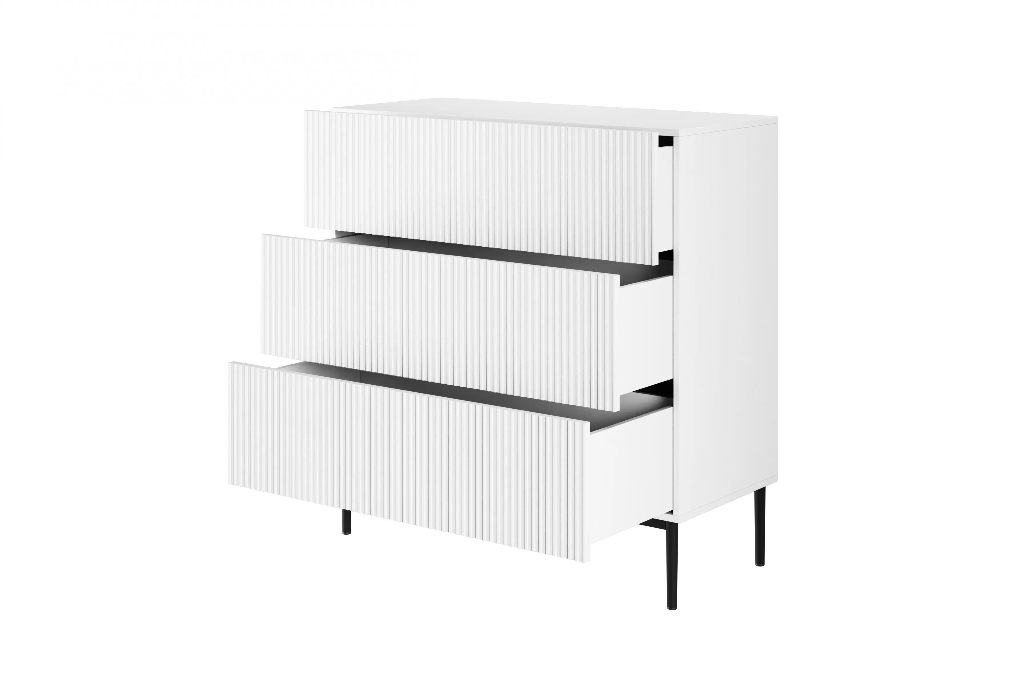 Komoda so zásuvkami Nicole 100 cm - Biela / čierny nozki - Limitovaná ponuka Komoda so zásuvkami Nicole 100 cm - Biela / čierny nozki - Limitovaná ponuka