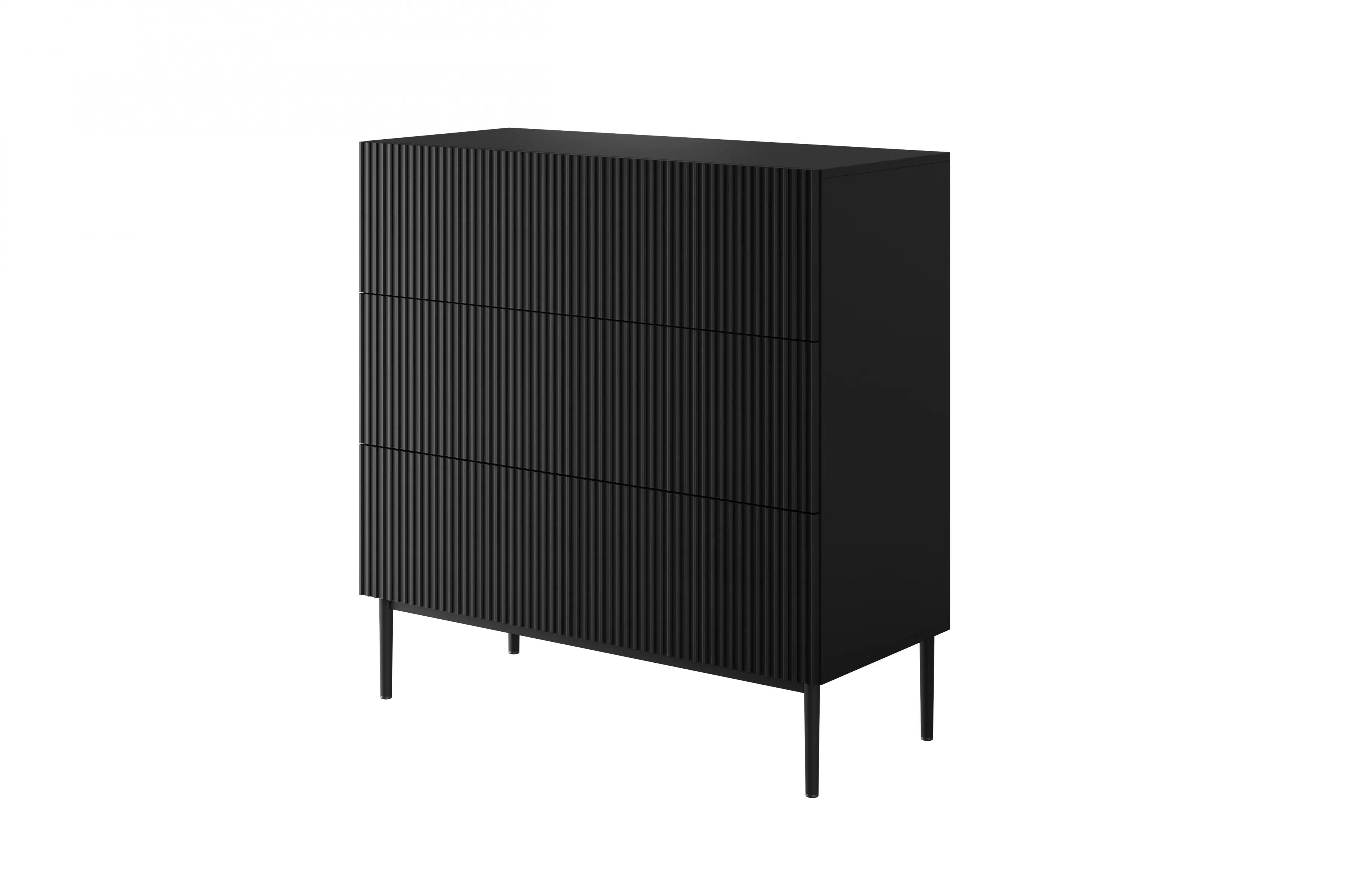 Komoda Nicole 100 cm - čierny mat / čierna Komoda so zásuvkami Nicole 100 cm - Čierny mat / čierny nozki