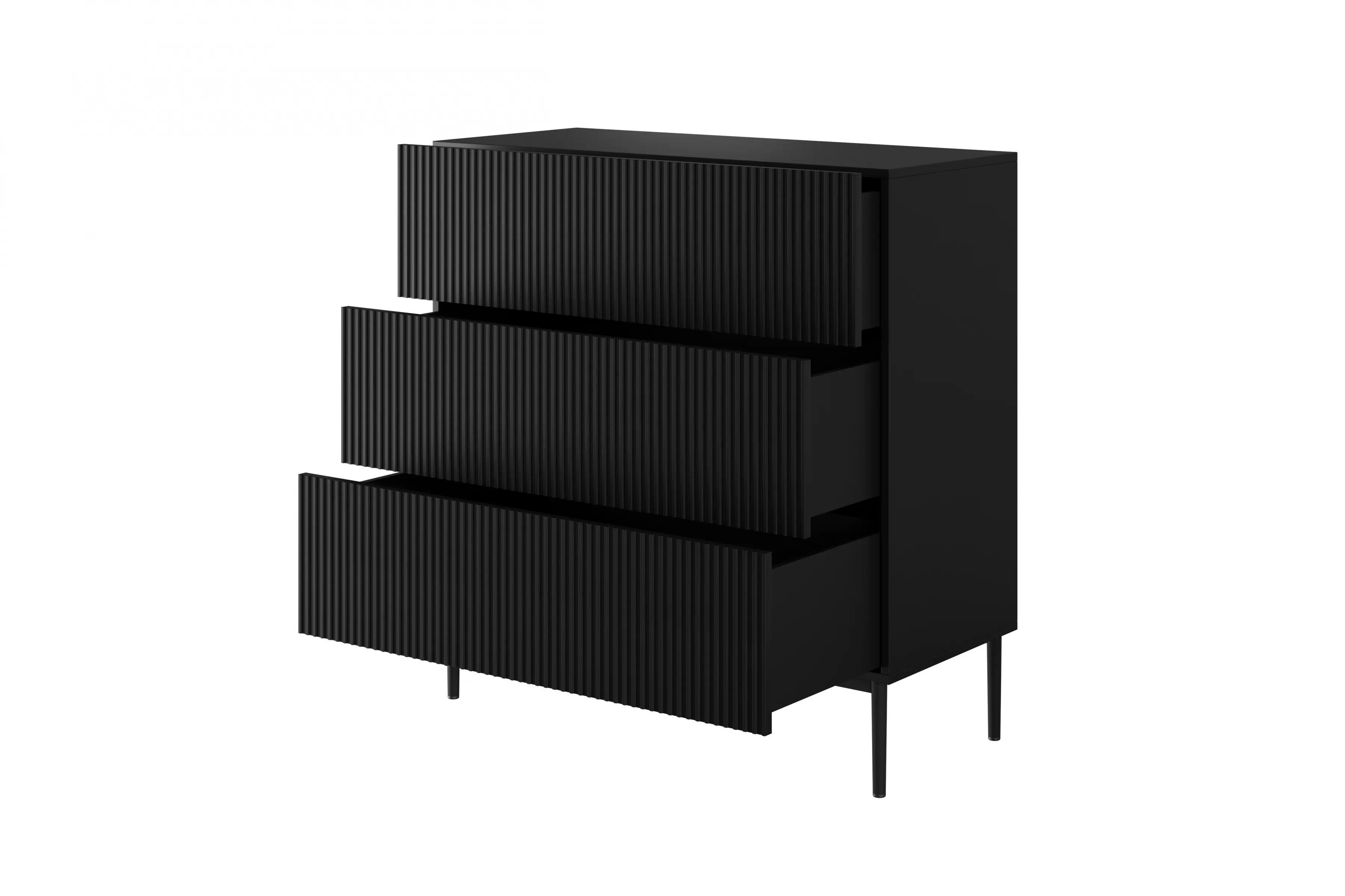 Komoda Nicole 100 cm - čierny mat / čierna Komoda so zásuvkami Nicole 100 cm - Čierny mat / čierny nozki