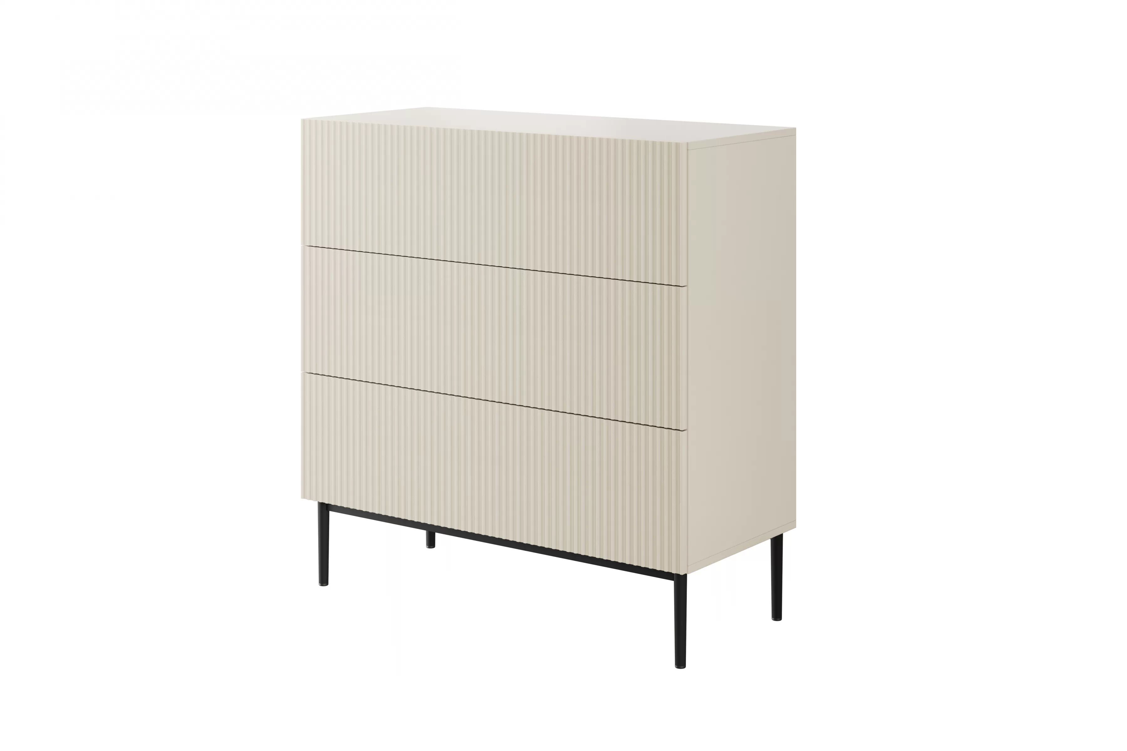 Komoda Nicole 100 cm - kašmírová / čierna Komoda so zásuvkami Nicole 100 cm - kašmír / čierny nozki