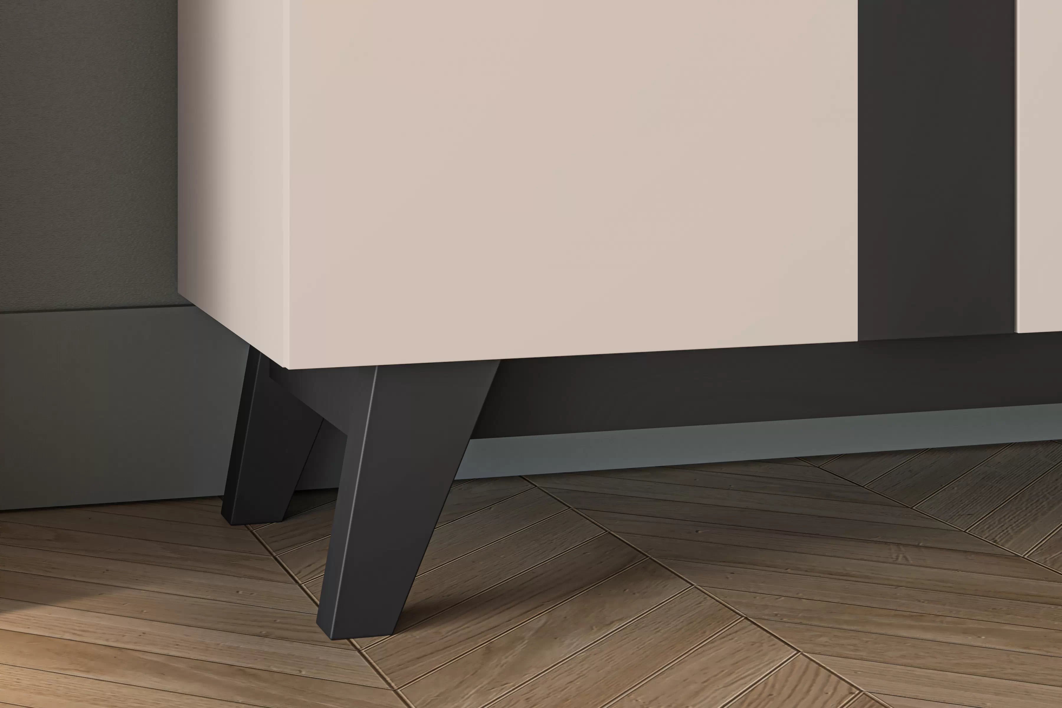 Komoda Salio 160 cm dvojdverová so zásuvkami - kašmír / čierna Komoda so zásuvkami Salio 160 cm - kašmír / Čierny