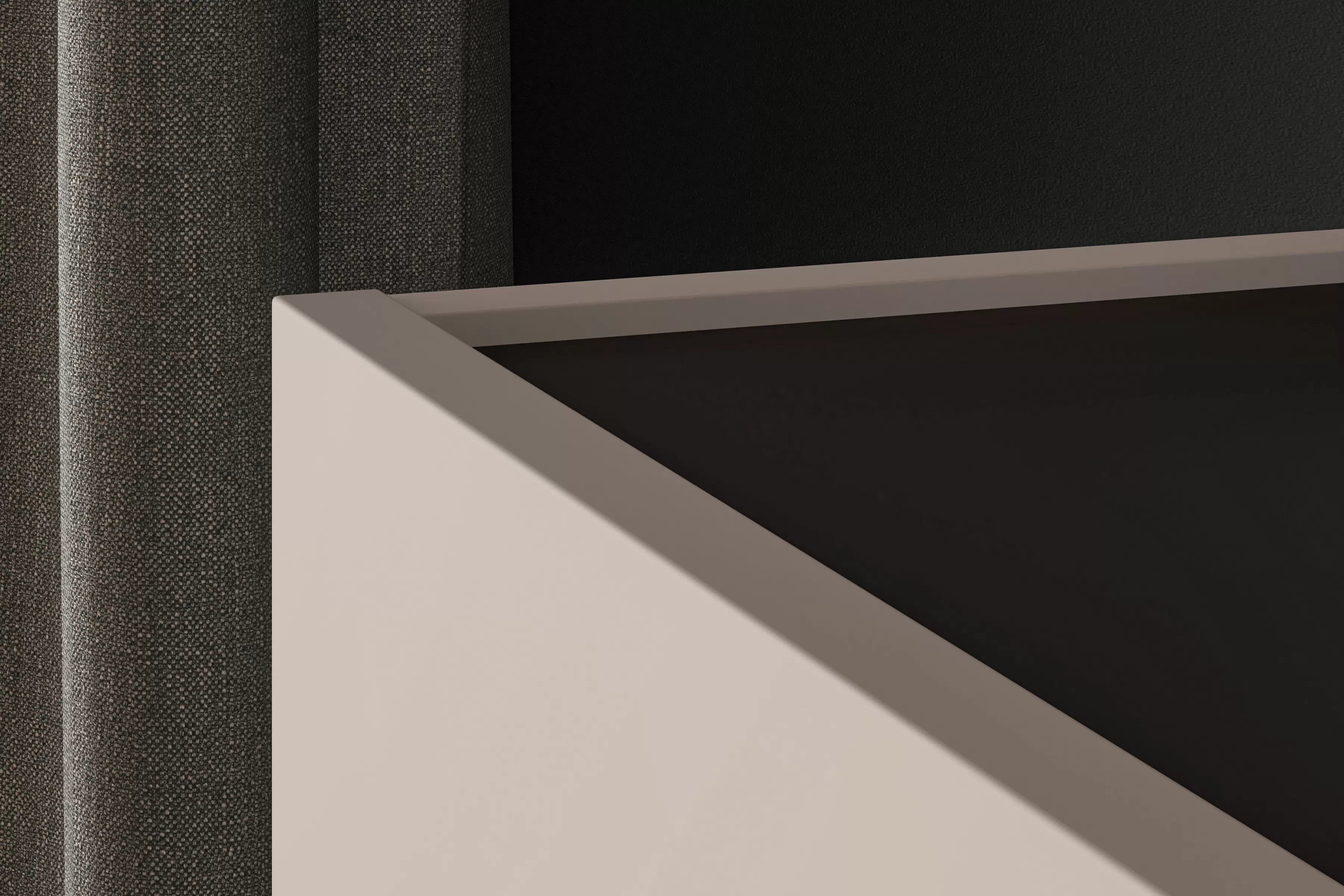 Komoda Salio 160 cm dvojdverová so zásuvkami - kašmír / čierna Komoda so zásuvkami Salio 160 cm - kašmír / Čierny