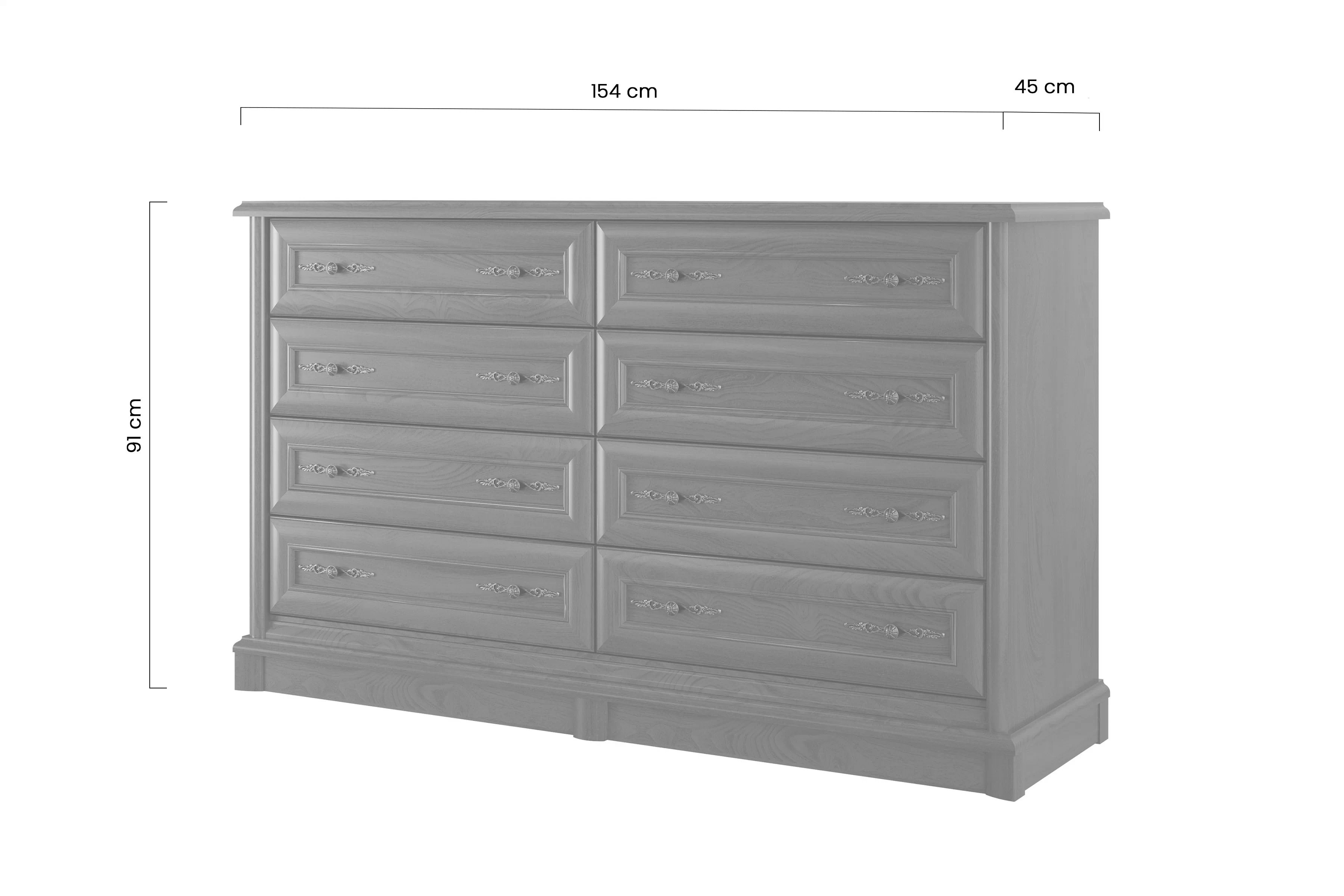 Komoda Sonata 150 cm - gaštan Komoda so zásuvkami Sonata 150 cm - gaštan szlachetny