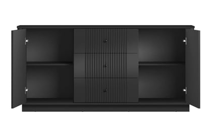 Komoda Vesper 160 cm so zásuvkami - čierna / čierne úchytky Komoda so zásuvkami Vesper 160 cm - Čierny / čierny úchyty