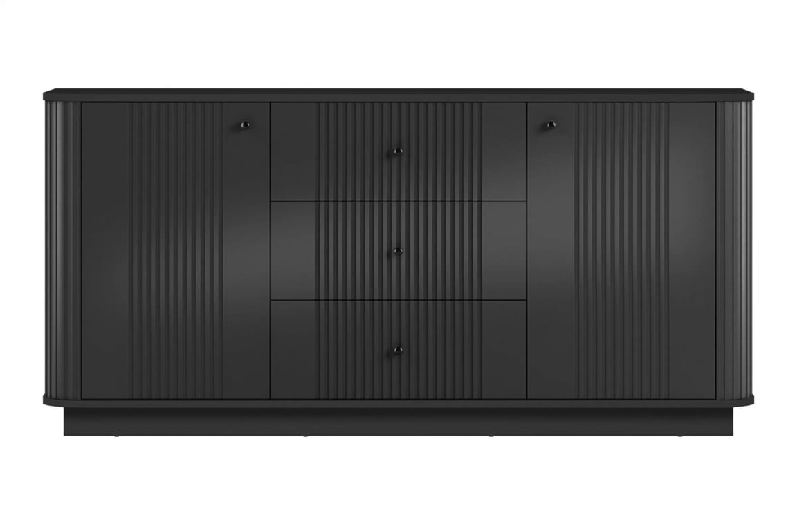Komoda Vesper 160 cm so zásuvkami - čierna / čierne úchytky Komoda so zásuvkami Vesper 160 cm - Čierny / čierny úchyty