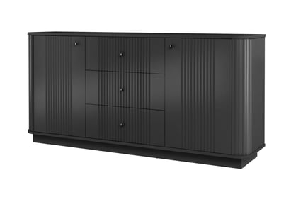 Komoda se zásuvkami Vesper 160 cm - černá / černá Úchytky