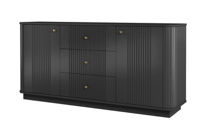 Komoda se zásuvkami Vesper 160 cm - černá / zlote Úchytky