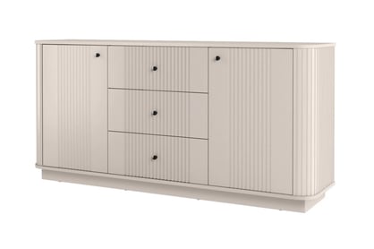Komoda se zásuvkami Vesper 160 cm - kašmír / černá Úchytky