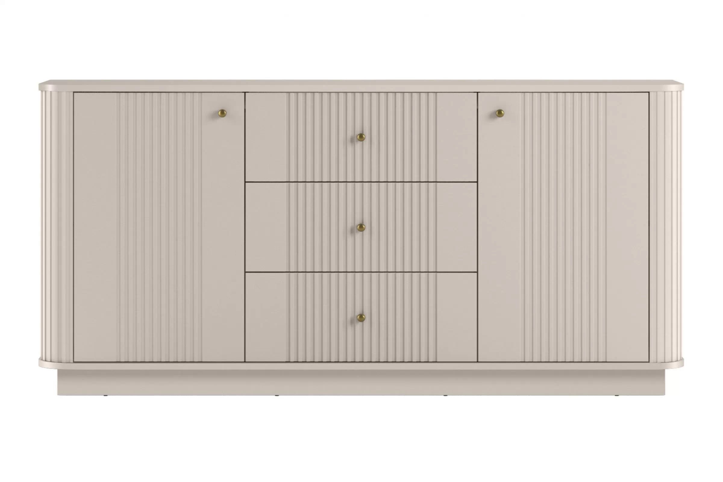 Komoda Vesper 160 cm se zásuvkami - kašmírová / zlaté úchytky Komoda se zásuvkami Vesper 160 cm - kašmír / zlote Úchytky