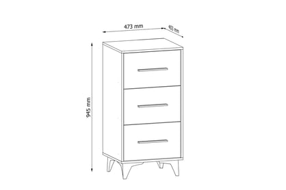 Úzká komoda Frida K3SW se zásuvkami - shirin walnut Komoda z 3 zásuvkami frida