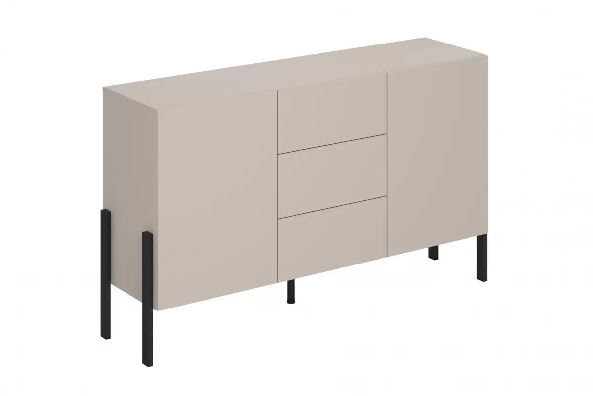 Komoda Jukon 154 cm se zásuvkami - kašmír / černé nohy Komoda se zásuvkami Wezilo 154 cm - kašmír / černé nožičky