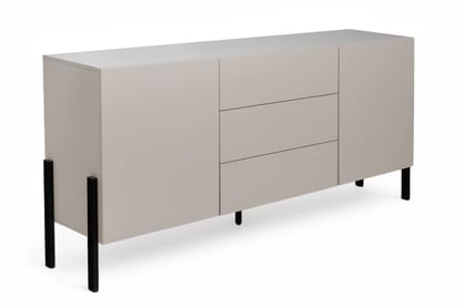Komoda so zásuvkami Wezilo 184 cm - kašmír / čierne nožičky