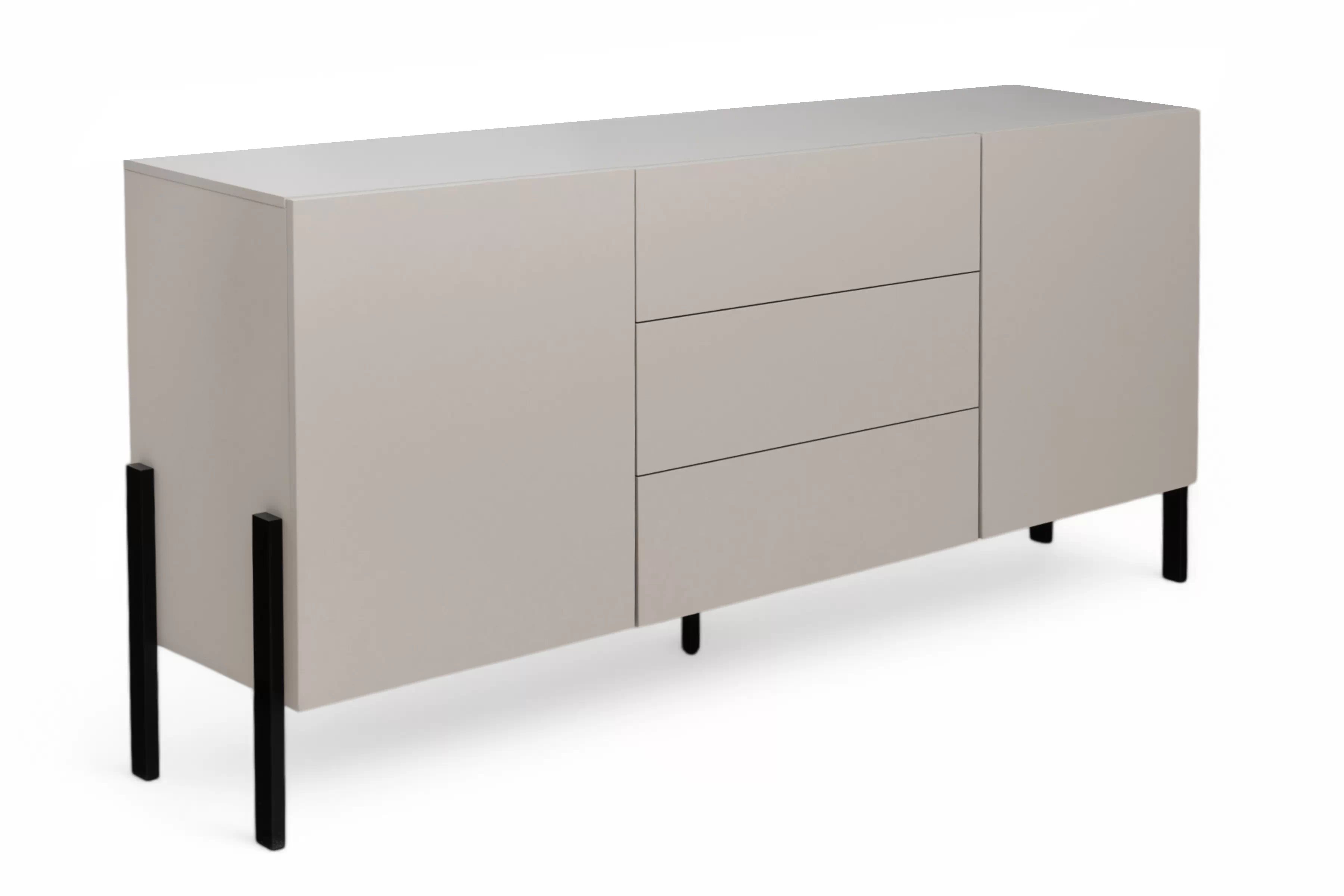 Komoda so zásuvkami Jukon 184 cm - kašmír / čierne nožičky Komoda so zásuvkami Wezilo 184 cm - kašmír / čierny nožičky