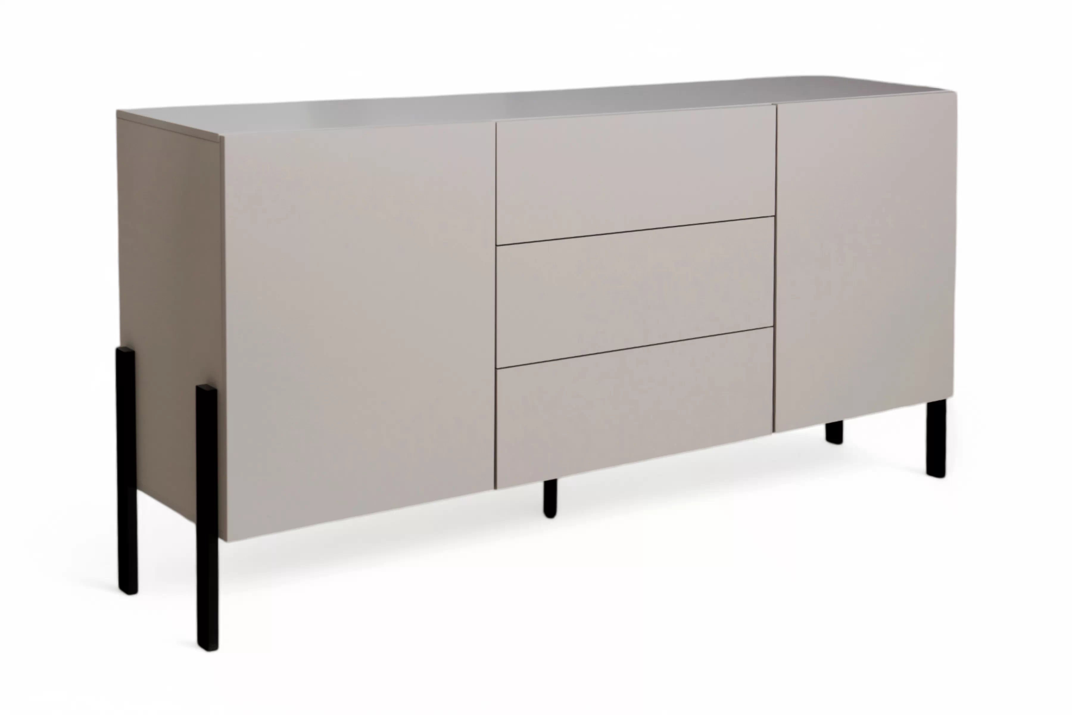 Komoda so zásuvkami Jukon 184 cm - kašmír / čierne nožičky Komoda so zásuvkami Wezilo 184 cm - kašmír / čierny nožičky