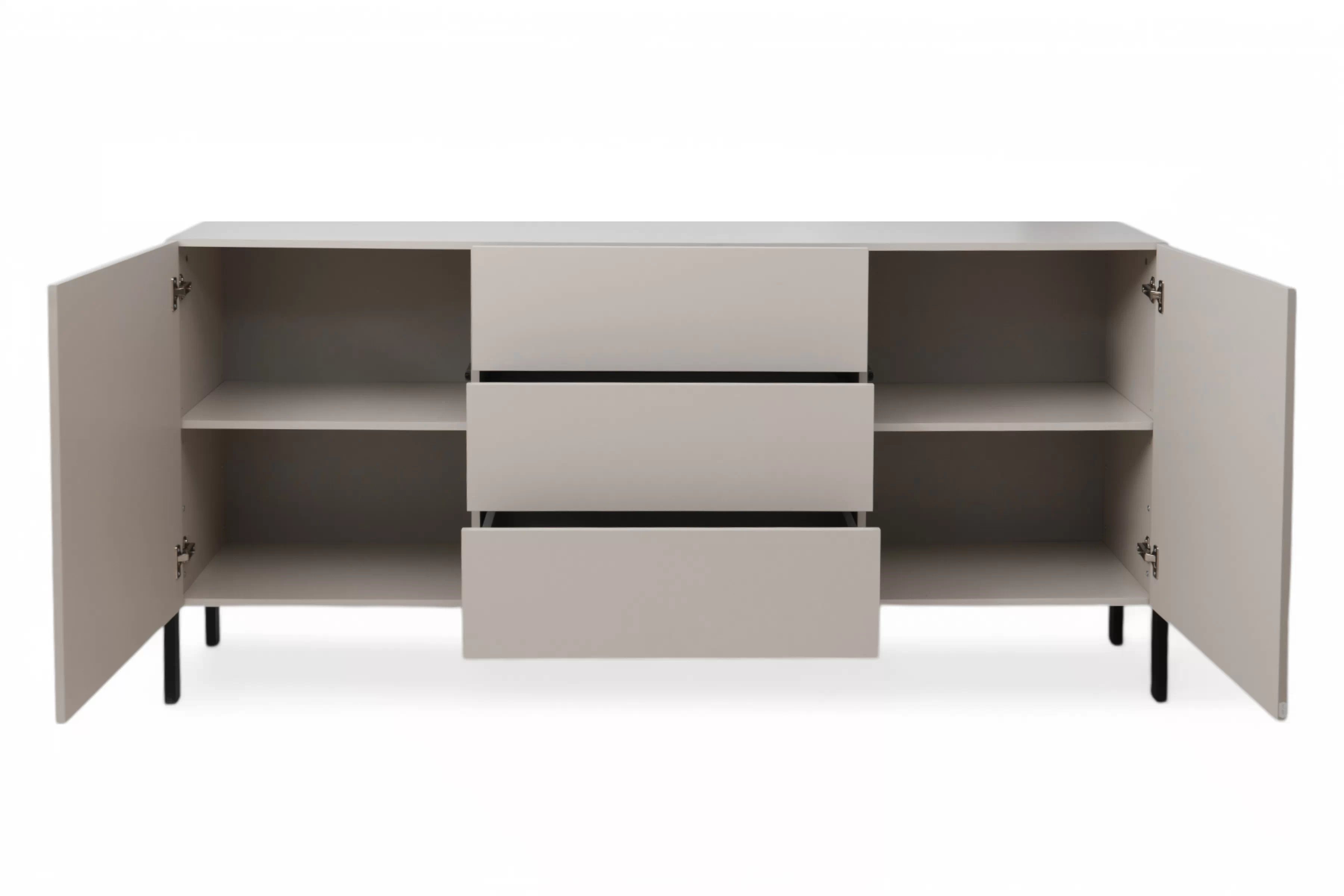 Komoda so zásuvkami Jukon 184 cm - kašmír / čierne nožičky Komoda so zásuvkami Wezilo 184 cm - kašmír / čierny nožičky