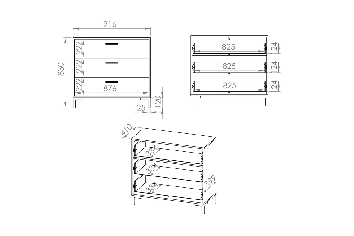 Komoda Klarso 09 so zásuvkami 92 cm - Dub artisan Komoda w dekorze drewna