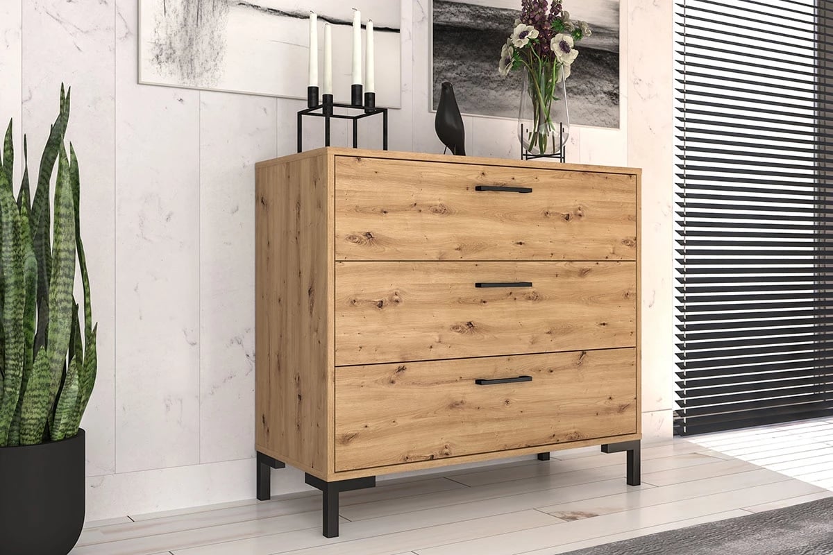 Komoda Klarso 09 so zásuvkami 92 cm - Dub artisan Komoda do predsienie