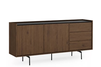 Elegantní komoda Zenar 170 cm s zásuvkami - ořech elegant / černá