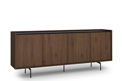 Elegantná komoda Zenar 200 cm so štyrmi dverami - orech / čierna