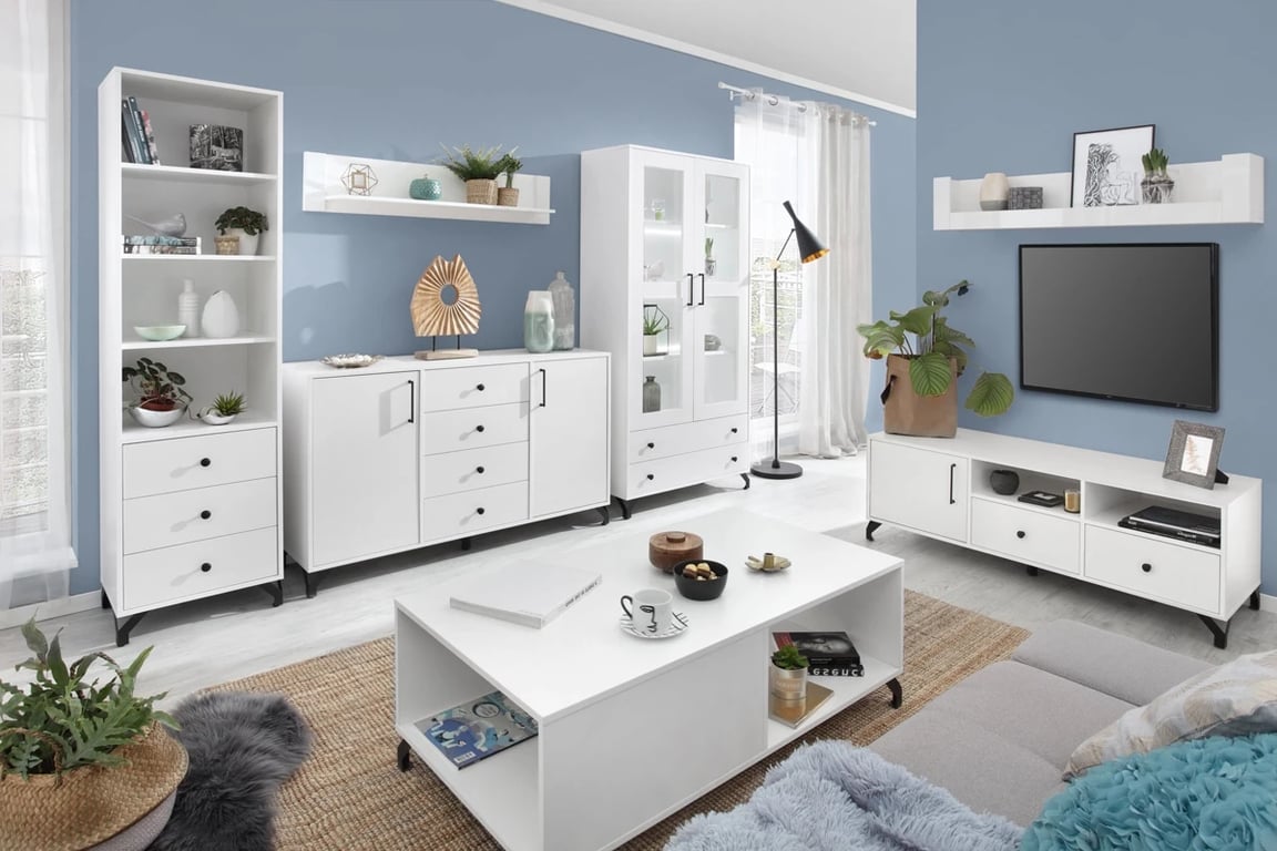 Set mobilier living Ozoli II - alb Alb Komplet nábytku do obývacího pokoje