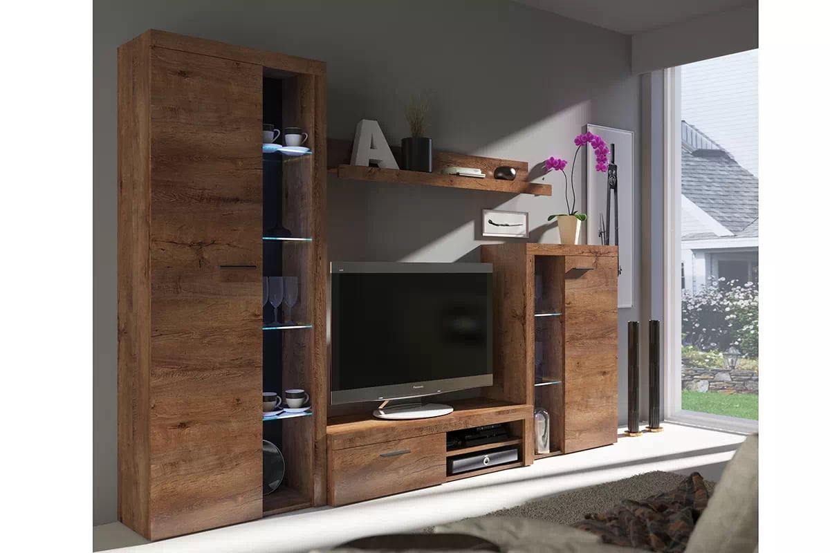 Sestava nábytku Luiza - dub lefkas Obývací stěna Rumba