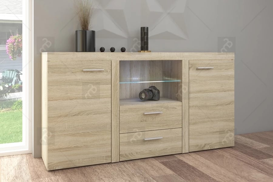 Sestava nábytku Luiza - dub sonoma elegantní nábytek v podobě komody