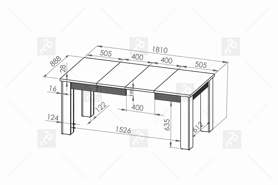 Komplet nábytku do jedálne Kitoko - MDF Biely Stôl do jedálne dallas