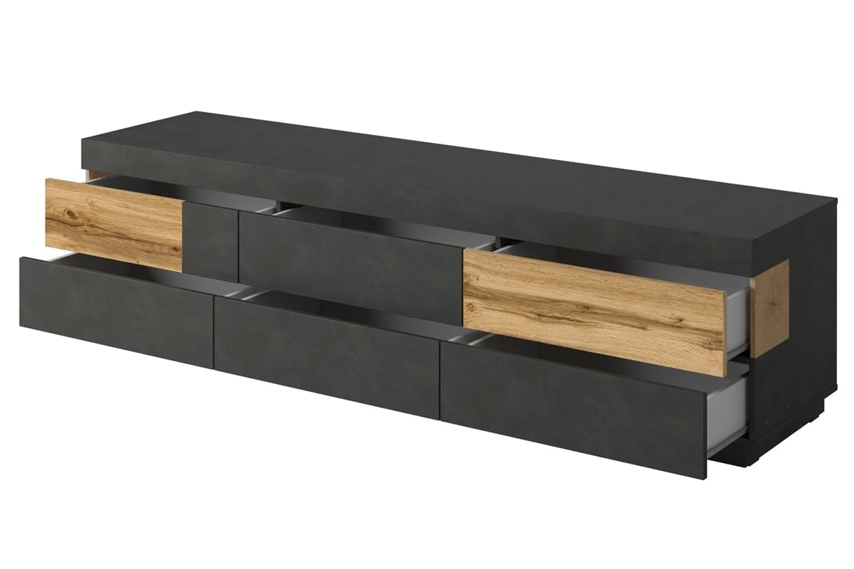 Obývací stěna Silke I - matera / dub wotan tv se zásuvkami