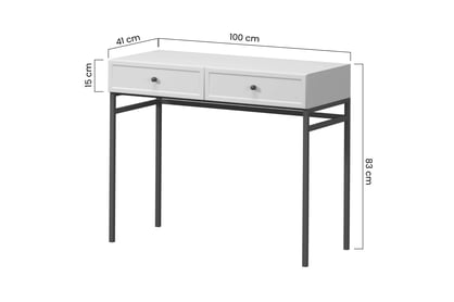 Konzolový / toaletní stolek Lorini 100 cm - kašmírová / černé úchytky konzole / Toaletní stolek Lorini 100 cm se zásuvkami - kašmír / černá Úchytky / Rošt