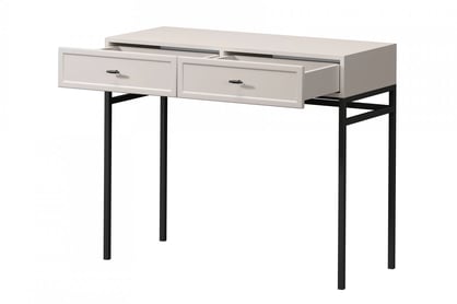 Konzole / toaletní stolek Lorini 100 cm se zásuvkami - kašmír / černé úchyty T-bar / podnož konzole / Toaletní stolek Lorini 100 cm se zásuvkami - kašmír / černá Úchytky T-bar / Rošt