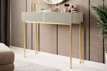 Toaletní stolek Nicole 100 cm - kašmír / zlaté nožky