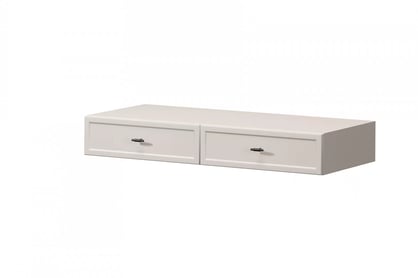 Závěsná konzole / toaletní stolek Lorini 100 cm se zásuvkami - kašmír / černé úchyty T-bar