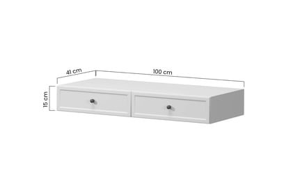 Závěsný konzolový / toaletní stolek Lorini 100 cm - kašmírová / zlaté úchytky T-bar konzole / Toaletní stolek závěsná Lorini 100 cm se zásuvkami - kašmír / zlote Úchytky T-bar