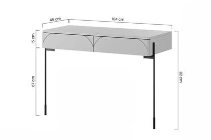 Toaletní stolek Sonatia 100 cm - olivová konzole / Toaletní stolek z dwoma zásuvkami Sonatia 100 cm - olivová